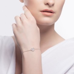 Stříbrný náramek La Concha, srdce s kubickou zirkonií Preciosa