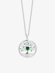 stříbrný přívěsek Sparkling Tree od Life, strom života , kubická zirkonie, emerald