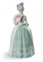 Porcelain Kisses Woman Figurine. Blue