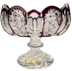 Color-cut crystal footed bowl - Height 13cm