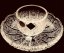 Cut crystal set of cup and saucer - Height 5cm