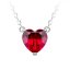 Stříbrný náhrdelník Cher, srdce s kubickou zirkonií Preciosa, rudý