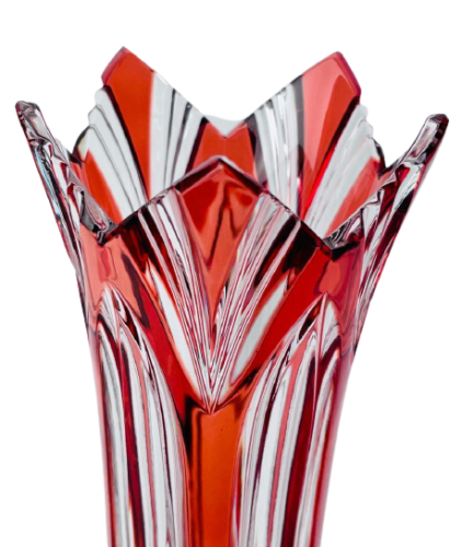 Broušená barevná váza - Výška 18cm
