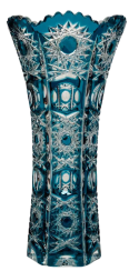 Color-cut crystal vase - Height 18cm