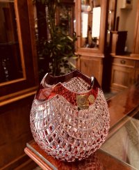 Color-cut crystal vase - Height 14cm