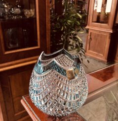 Color-cut crystal vase - Height 14cm