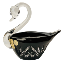 Color-cut crystal swan bowl - Height 11cm