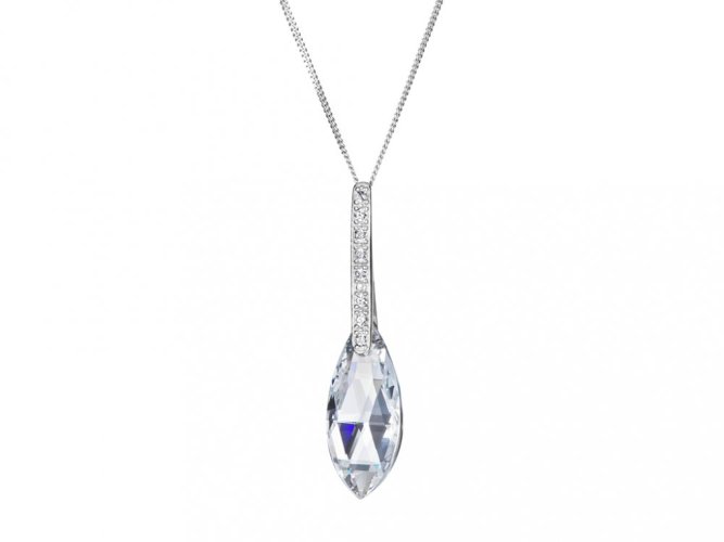 Stříbrný přívěsek Peacock Feather s českým křišťálem Preciosa - krystal