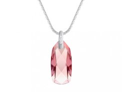 Stříbrný přívěsek Polar Stone s českým křišťálem Preciosa - růžový