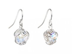 Stříbrné náušnice Romantic Beads z českého křišťálu Preciosa