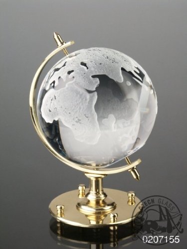 Crystal globe 7cm - gold plated