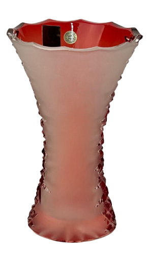Broušená barevná váza - Výška 15cm