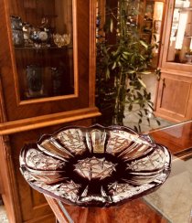 Color-cut crystal plate - Height 3cm / Diameter 18cm