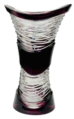 Color-cut crystal vase - Height 24cm