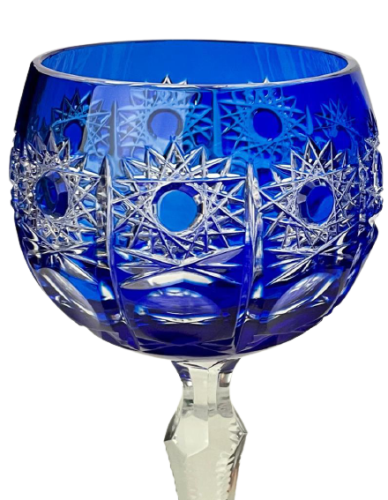 Barevné broušené sklenice na víno - set 2ks - Výška 21cm/190ml