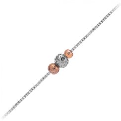 Stříbrný náramek Fantasy, 3 perle Preciosa, růžový Délka řetízku: 16 + 3 cm adjusta