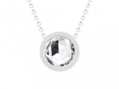 náhrdelník Gemini z chir. oceli, český křišťál, krystal