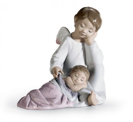 Růžová figurka mého anděla strážného