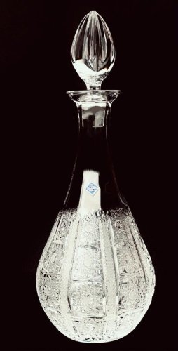 Cut crystal wine bottle - Height 35cm/1000ml