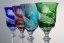 雕刻的豪华酒杯（蓝色） - 一套2个