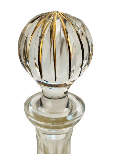 Botella de cristal tallado dorado - Altura 31cm/1000ml
