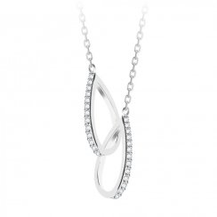 stříbrný náhrdelník Libra, kubická zirkonie, bílý