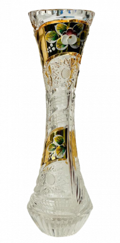 Broušená pozlacená váza - Výška 22cm