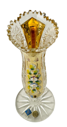 Broušená pozlacená váza - Výška 22cm