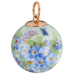 Porcelain Pendant BOULE FORGET ME NOT