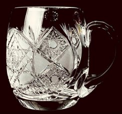 Cut crystal beer mug - Height 12cm/600ml
