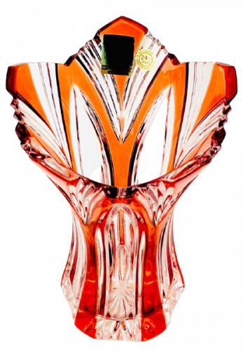 Broušená barevná váza - Výška 14cm