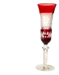 Broušená barevná sklenice na šampaňské 1ks - Výška 24cm/155ml