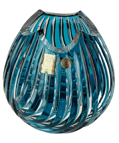 Barevná broušená váza - Výška 13cm