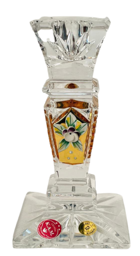 Broušený pozlacený svícen - Výška 14cm