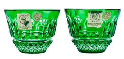 Barevné broušené saké sklenky - set 2ks - Výška 5cm/65ml