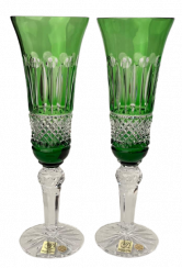 Broušené barevné sklenice na šampaňské - set 2ks - Výška 20cm/190ml