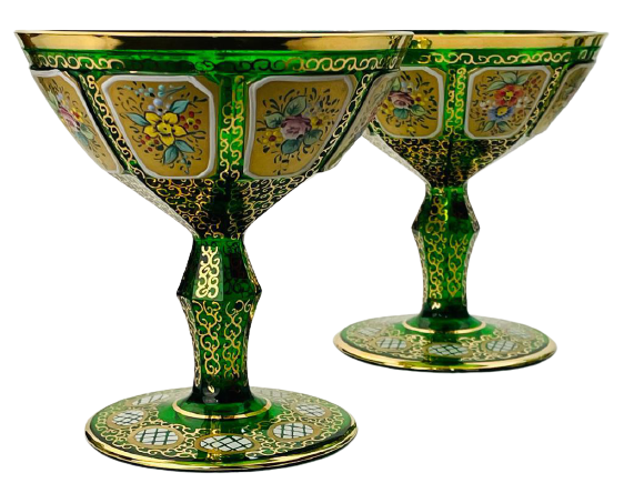 Paneled champagne glass - set of 2pcs - Height 11cm/140ml