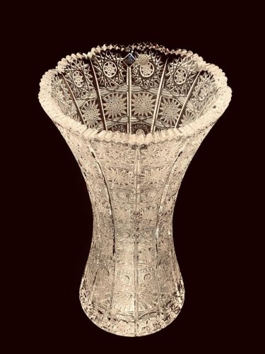 Jarrón de cristal tallado - Altura 30cm