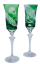 Copas de champán de lujo grabadas (verde) - juego de 2 unidades
