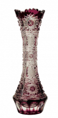 Barevně přejímaná broušená váza - Výška 18cm