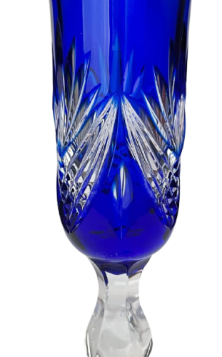 Barevné broušená sklenice na šampaňské 1ks - Výška 18cm/150ml