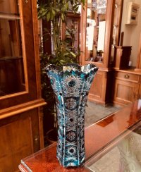 Color-cut crystal vase - Height 18cm