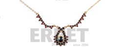 Gold plated necklace with czech garnet stone