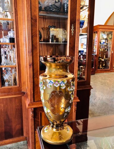 Vase decorated with high enamel - Height 30cm