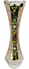Gold-plated cut crystal vase - Height 28cm