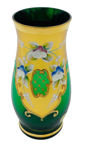 Vase decorated with high enamel - Height 16cm