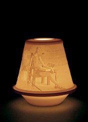 Quijotský litofán (Porcelánový svícen)