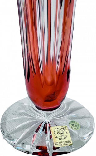 Barevná broušená váza - Výška 20cm