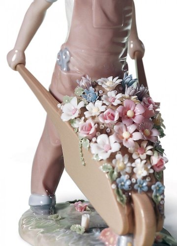 Trakař s květinami Figurka chlapce