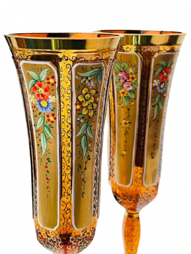 Paneled champagne glass - set of 2pcs - Height 22cm/140ml